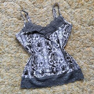 Grey & White Lace Cami